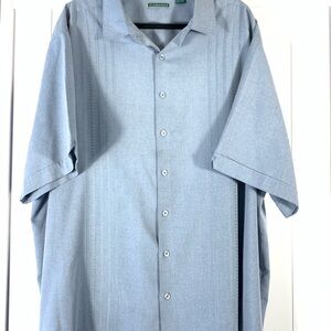 Cubavera Blue Guayabera Shirt 3X Short Sleeve Cuban Casual Button Up